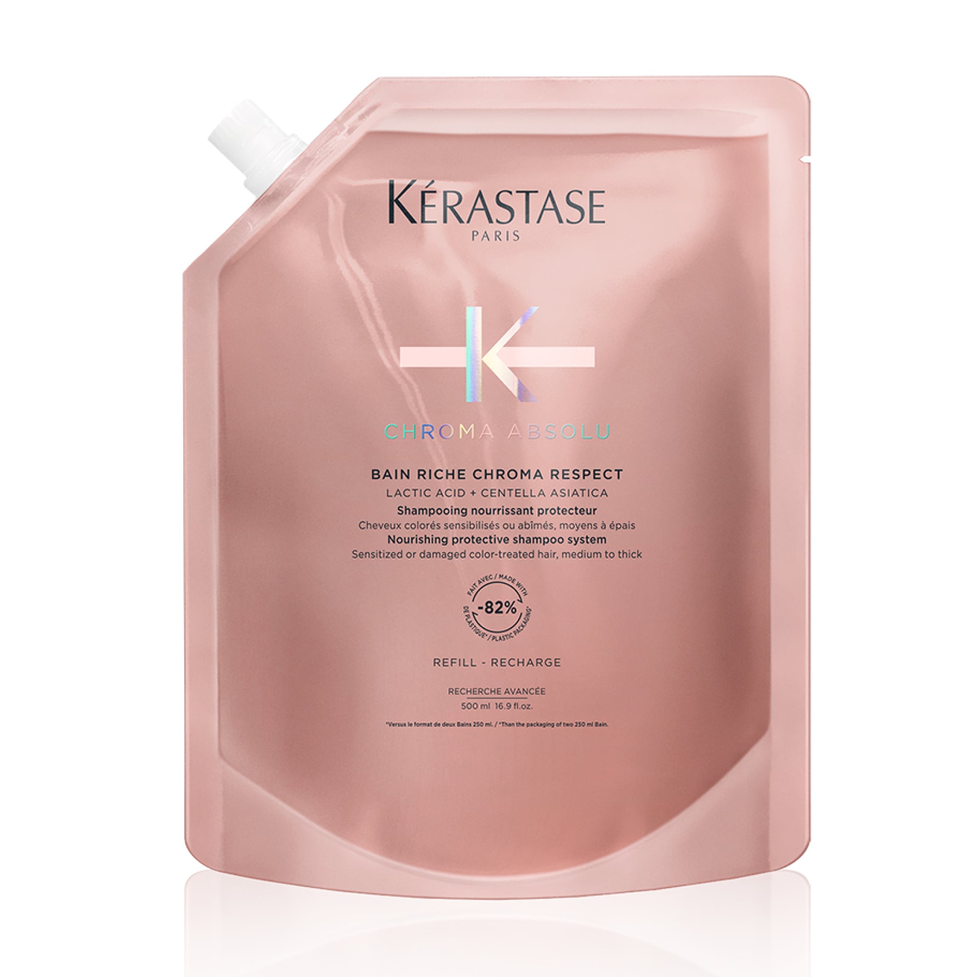 Шампунь-ванна Kerastase Chroma Absolu Bain Riche Chroma Respect для фарбованого, чутливого та пошкодженого волосся, 500 мл (дойпак)